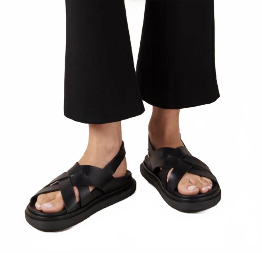 NEW ALOHAS women's trunca padded sandal in black